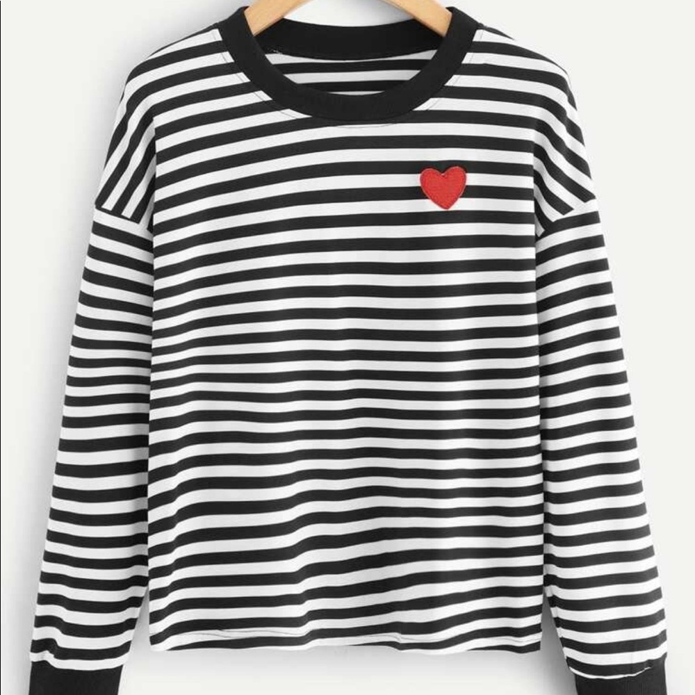 Heart stripped shirt